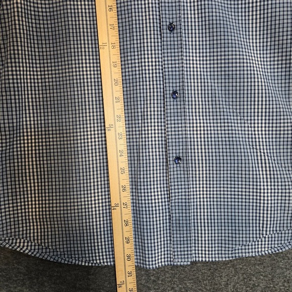 Men's Boss Hugo Boss Regular Fit Sz Large Check / Plaid Blue Long Sleeve Shirt - Picture 5 of 9